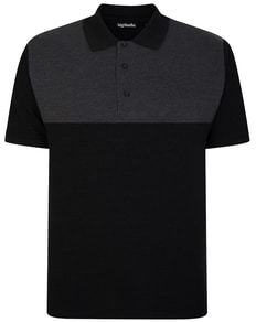 Bigdude Colour Block Polo Shirt Black
